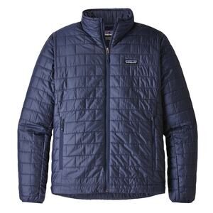 Patagonia Navy Blue Nano Puff Jacket Packable Coat Mens Size Small EUC